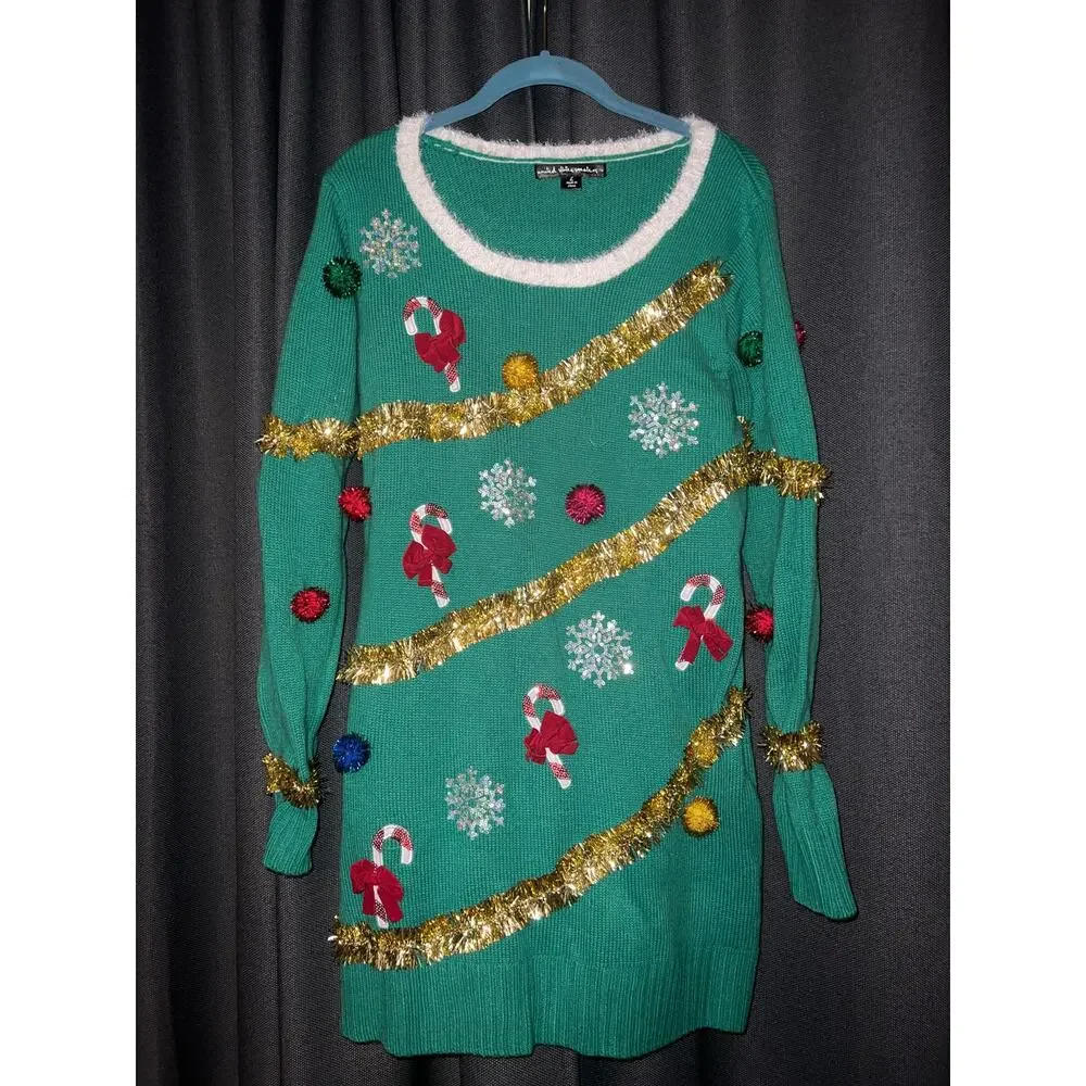 Ugly Christmas Sweater Xmas Size Large Dress - Picture 1 of 3
